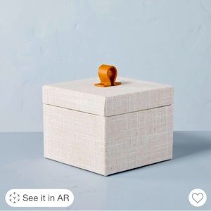 Hearth & Hand Fabric Storage Box w/ Leather Handle